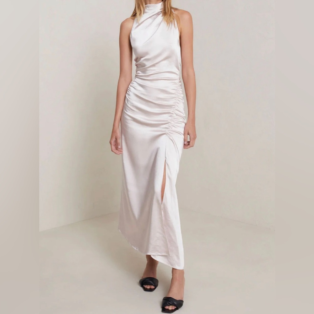 ALC Pink Satin Inez Midi Dress